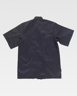 Küchenjacke mit Knopfverschluss und kurzen Ärmeln Schwarz