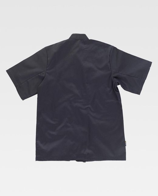 Küchenjacke mit Knopfverschluss und kurzen Ärmeln Schwarz