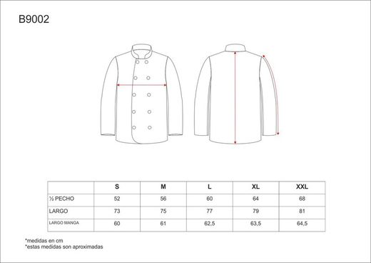Giacca da cucina con chiusura a bottoni e maniche lunghe bianca