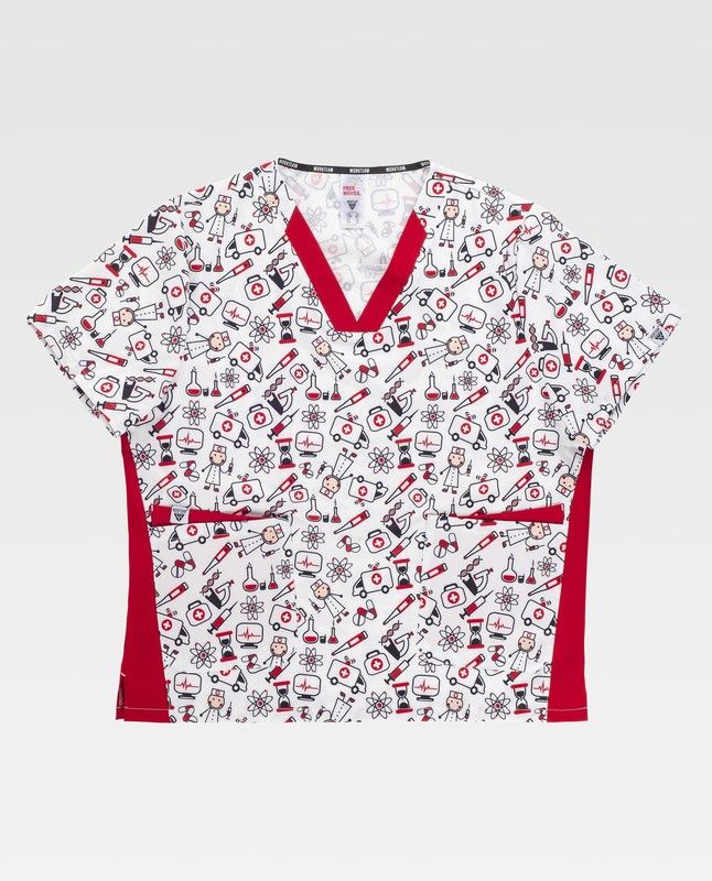 Casaca de color Estampado+ Rojo B9860-Estampado+ Rojo-L