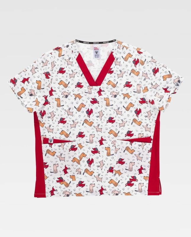 Casaca de color Estampado+ Rojo B9862-Estampado+ Rojo-L