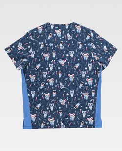 Casaca de color Estampado+Azul Celeste