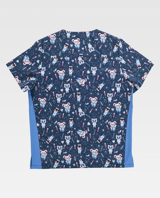 Casaca de color Estampado+Azul Celeste
