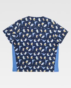 Casaca de color Estampado+Azul Celeste