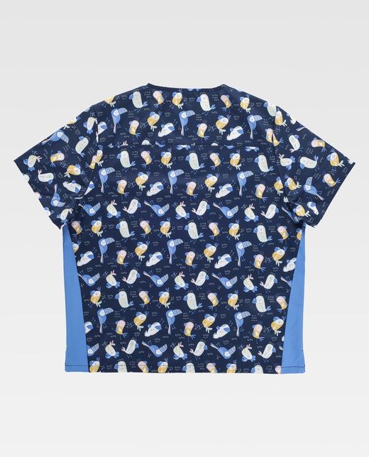 Casaca de color Estampado+Azul Celeste