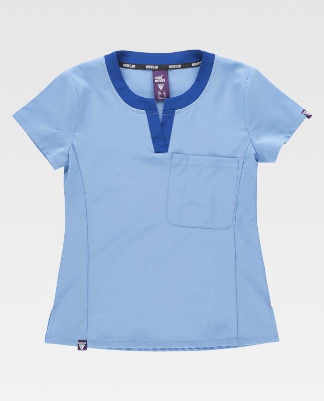 Casaca de señora combinada Celeste / Azulina