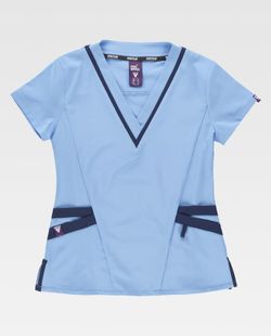 Casaca de señora combinada Celeste+Marino