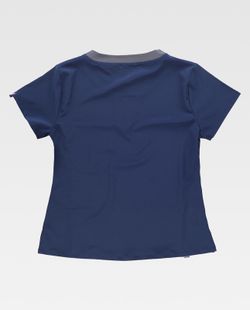Casaca de señora combinada, de manga corta Marino+Gris