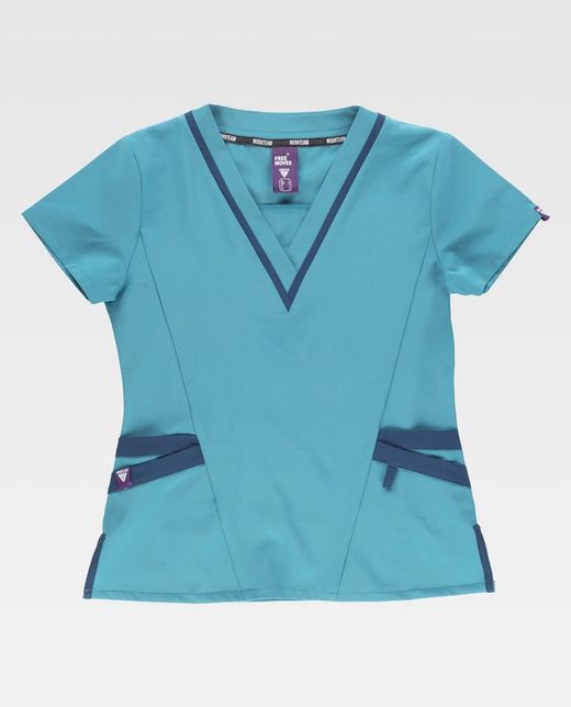 Veste combinée femme, à manches courtes Turquoise / Hôtesse de l'air