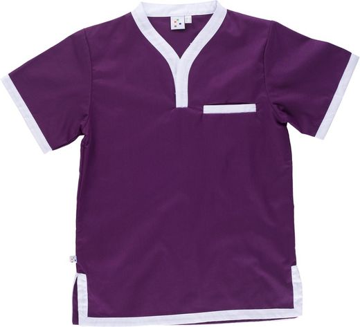 Veste à manches courtes avec poche et finitions contrastantes Violet Blanc