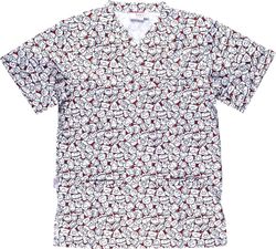 Casaca manga corta, un bolsillo de pecho Unisex Estampado caras