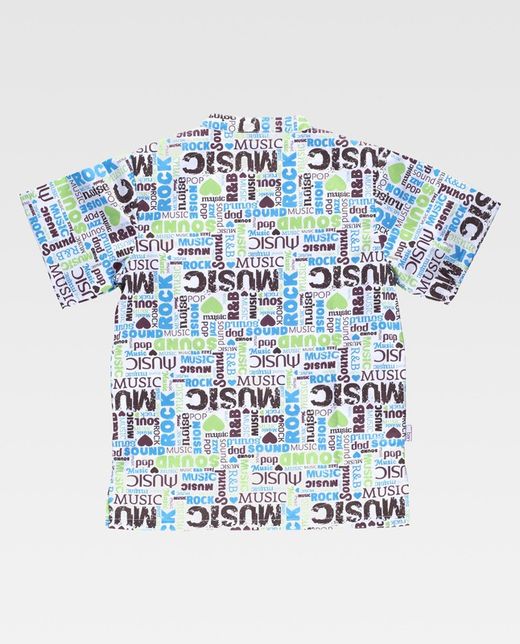 Jacke mit kurzen Ärmeln, einer Brusttasche und an den Seiten Unisex Music Print PRINTED