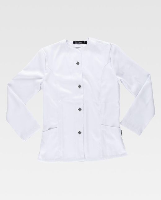 Langarmjacke, Zentralverschluss mit weißen Verschlüssen
