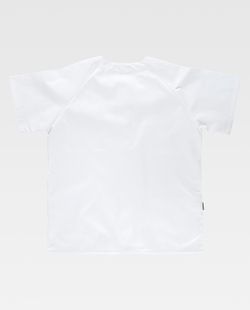 Damenjacke mit Knöpfen, kurzen Ärmeln, einer Brusttasche und zwei Säumen Weiß