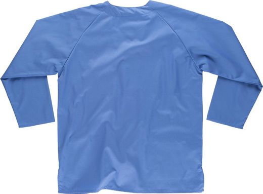 Damenjacke mit langärmeligen Knöpfen, einer Brusttasche und zwei Absätzen Celeste