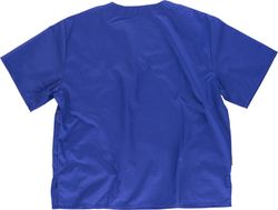 Kurzärmlige Sanitärjacke mit V-Ausschnitt, eine Brusttasche, zwei niedrige Indigo-Taschen