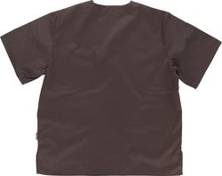 Damenjacke mit V-Ausschnitt und kurzen Ärmeln, eine Brusttasche, zwei niedrige Taschen Braun