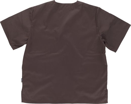 Damenjacke mit V-Ausschnitt und kurzen Ärmeln, eine Brusttasche, zwei niedrige Taschen Braun