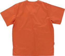 Kurzärmlige Sanitärjacke mit V-Ausschnitt, eine Brusttasche, zwei niedrige Taschen Orange