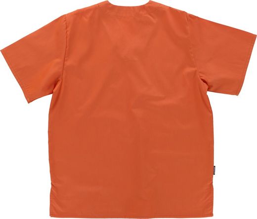 Kurzärmlige Sanitärjacke mit V-Ausschnitt, eine Brusttasche, zwei niedrige Taschen Orange