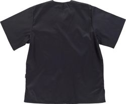 Kurzärmlige Sanitärjacke mit V-Ausschnitt, eine Brusttasche, zwei niedrige Taschen Schwarz