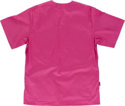 Kurzarm-Damenjacke mit V-Ausschnitt, eine Brusttasche, zwei niedrige Taschen Fuchsia Pink