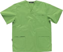 Casaca sanitario cuello de pico manga corta Verde Pistacho