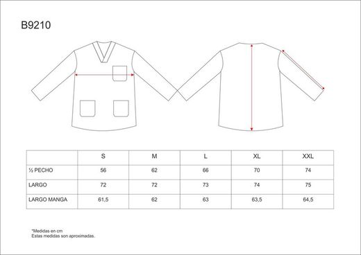 Sanitärjacke mit V-Ausschnitt, Langarm, eine Brusttasche, zwei niedrige Taschen Weiß