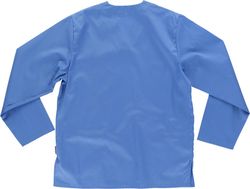 Langärmlige Sanitärjacke mit V-Ausschnitt, eine Brusttasche, zwei niedrige Celeste-Taschen