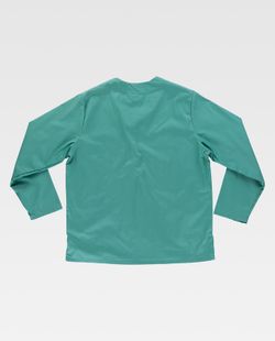 Langarm-Damenjacke mit V-Ausschnitt, eine Brusttasche, zwei niedrige Taschen Grün
