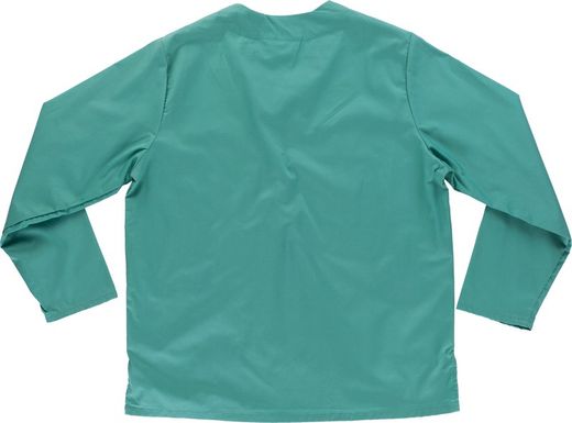 Langarm-Damenjacke mit V-Ausschnitt, eine Brusttasche, zwei niedrige Taschen Grün