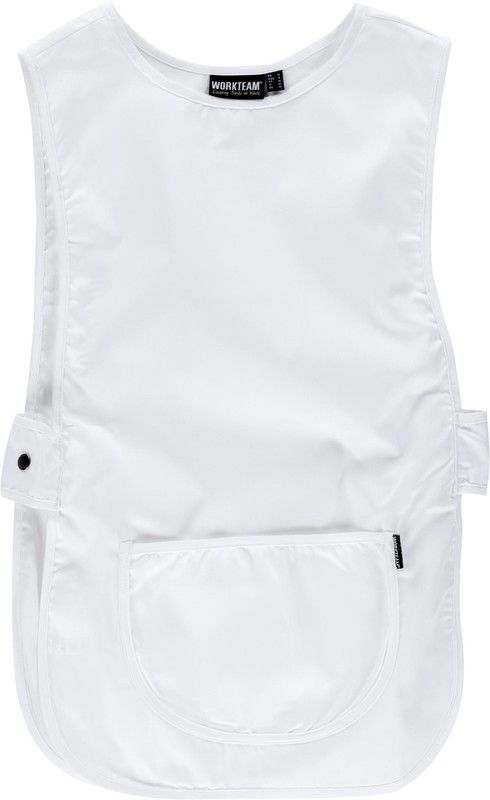Smooth Chasuble, side clip adjustments, central pocket White