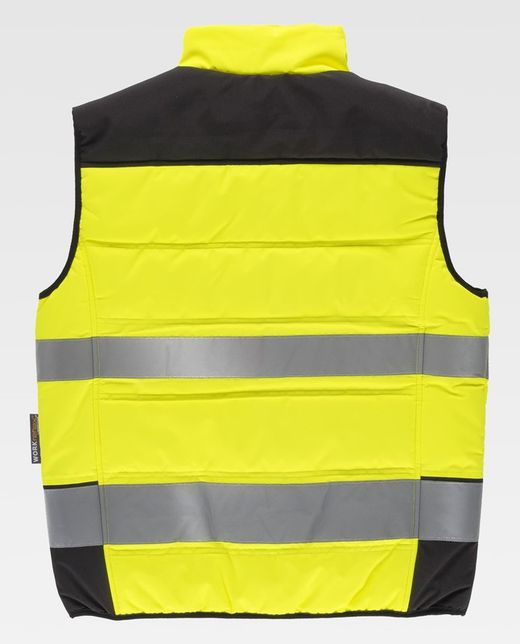 Cazadora acolchada combinada reflectantes  Amarillo / Negro