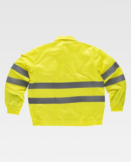 Warnschutzjacke mit reflektierenden Bändern EN471 Reißverschluss, 2 Brusttaschen Gelb AV