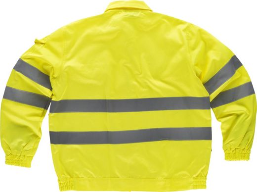 Warnschutzjacke mit reflektierenden Bändern EN471 Reißverschluss, 2 Brusttaschen Gelb AV