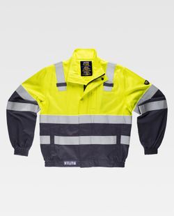 Feuerfeste AV-Jacke, Modacryl, Baumwolle und antistatisches Gewebe EN11611, EN11612, EN1149, EN61482 Navy Yellow AV
