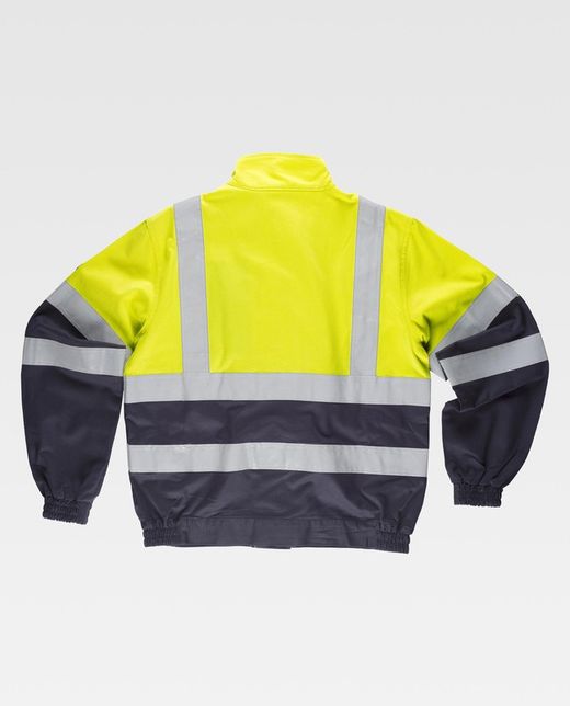 Feuerfeste AV-Jacke, Modacryl, Baumwolle und antistatisches Gewebe EN11611, EN11612, EN1149, EN61482 Navy Yellow AV