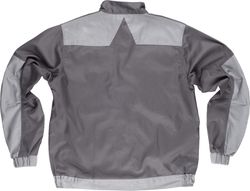 Zweifarbige Reißverschlussjacke mit Streifenkragen, 2 Brusttaschen und 2 Säumen Grau Hellgrau