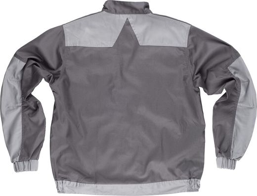 Zweifarbige Reißverschlussjacke mit Streifenkragen, 2 Brusttaschen und 2 Säumen Grau Hellgrau