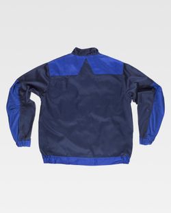 Zweifarbige Jacke mit Reißverschluss, Streifenkragen, 2 Brusttaschen und 2 Saum Navy Blue
