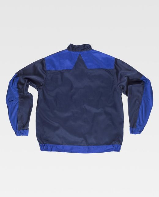 Zweifarbige Jacke mit Reißverschluss, Streifenkragen, 2 Brusttaschen und 2 Saum Navy Blue