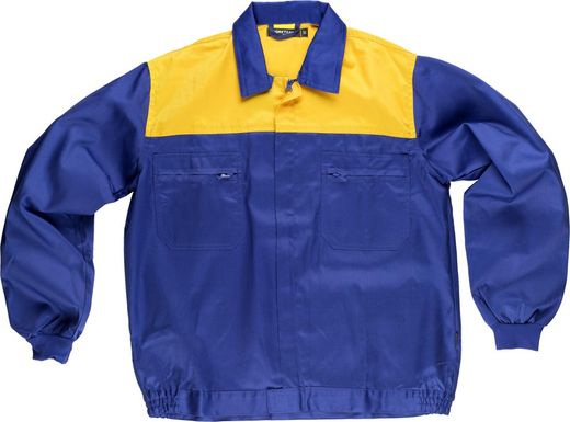Veste combinée à empiècement, fermetures à glissière en nylon et deux sacs de poitrine Azulina Yellow
