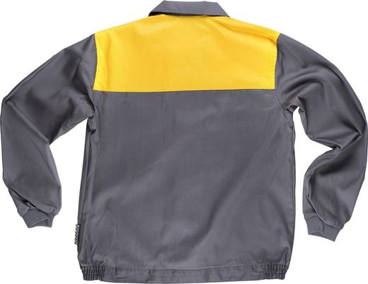 Kombinierte Jochjacke, Nylonreißverschlüsse und zwei Brusttaschen Grau-Gelb