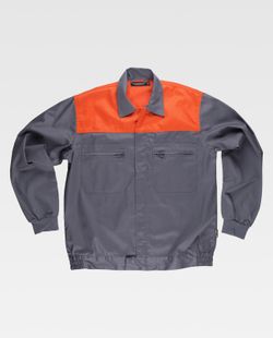 Cazadora Canesú combinado Gris / Naranja