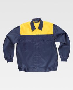 Kombinierte Jochjacke, Nylonreißverschlüsse und zwei Brusttaschen in Marinegelb