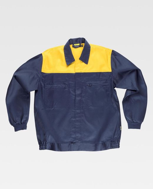 Kombinierte Jochjacke, Nylonreißverschlüsse und zwei Brusttaschen in Marinegelb