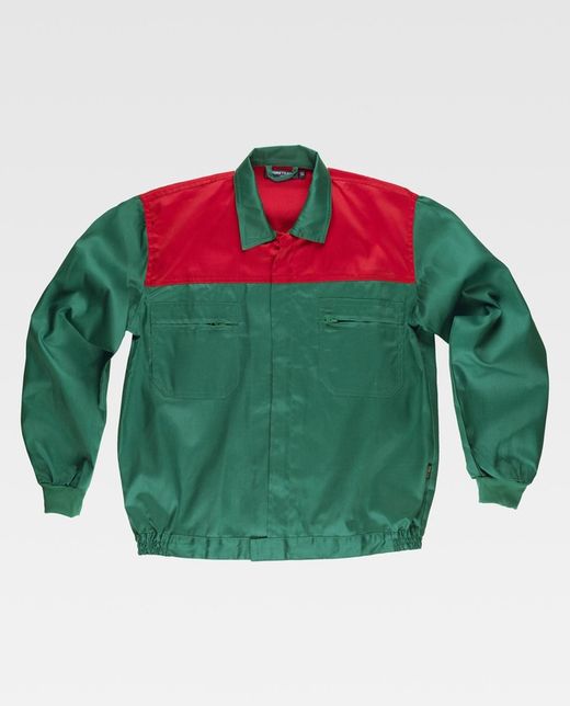 Kombinierte Passe Jacke, Nylon Reißverschlüsse und zwei Brusttaschen Grün Rot