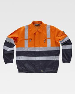 Warnkombinationsjacke mit reflektierenden Bändern EN471 Navy Orange AV