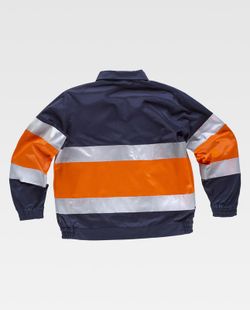 Cazadora combinada con cierre de cremallera Marino / Naranja