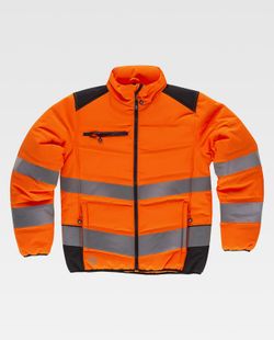Cazadora combinada con cintas reflectantes Negro / Naranja